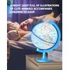 JOWHOL 8'' Illuminated Globe for Children with 100+ Fun Illustrations - Desk Earth Globe Built-in LED Night Light, World Globe for Kids Learning, Animal Globe Educational Toys Gifts for Kids/Students