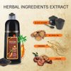 KINGMING Dark Brown Hair Dye Shampoo for Gray Hair 3 in 1 - Champu Con Tinte Para Canas- Herbal Ingredients Instant Color Shampoo Hair Dye for Women & Men 100% Coverage Shampoo 500ml【Dark Brown】