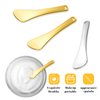 Gjinxi Metal Cosmetic Spoon 3 Pcs Mini Spoon Beauty Scoop Mask Shovel Applicator Skin Treatments Tools Reusable Tiny Shovel Gold Color Silver Spoon Fit Facial Cosmetic, Eye Cream, Body Care(Spatula)