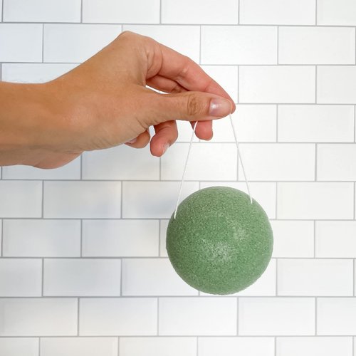 Gentle Exfoliating Sponge | Refresh Beauty Products | Konjac Face Scrubber | Dead Skin Remover | Soft and Effective | 2 Piece Set, White, Green