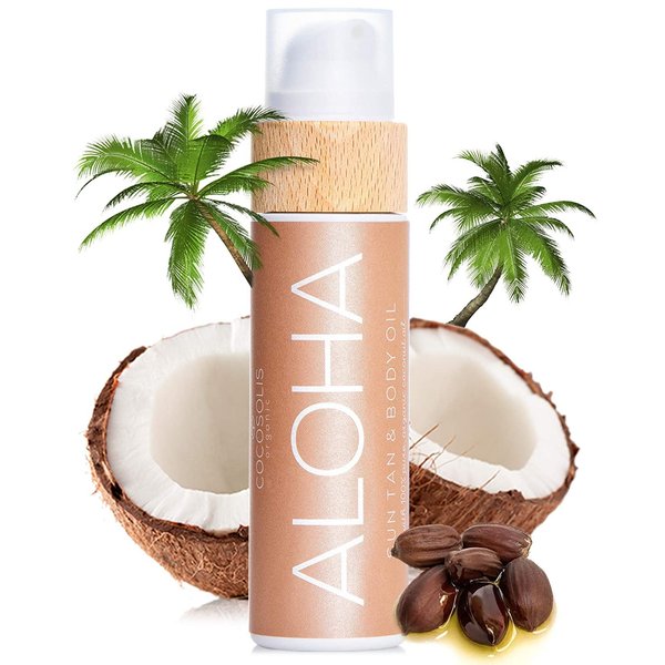 COCOSOLIS ALOHA Sun Tan & Body Oil XL | Organic Tanning Bed Lotion | Get Healthy Deep Chocolate Tan | Tanning Accelerator with 5 Precious Oils to Make Your Skin Glowing & Revitalized