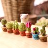 7 in 1 Dollhouse Decoration Plant Pots Miniature Green Potted Miniature Bonsai Model Dollhouse Accessories Decor,1 12 Scale Doll House Miniature Plant Model (7 dersert Plants Bots)