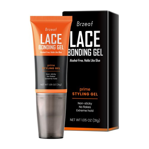 Brzeaf Lace Bonding Gel, Extreme Hold Lace Gelly, Gentle & Safe Formula, New Brush Head Design, Lace Glue & Wig Glue, Temporary Lace Gel for Wigs, Wonder Bond Holding Gel