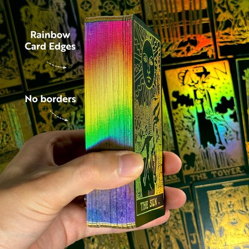 CRAFTERIAN Foil Tarot Cards, 78 Tarot Deck, Original Tarot Cards for Beginners and Experts with Guide Book and Gift Bag, Fortune Telling Game, Divination Tools for All Skill Levels, Green.