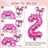 Kaemi 10Pcs Mini Mouse Balloons Pink Huge Bow Birthday Number Balloons Set Aluminum Foil Balloons for Baby Shower 3rd Birthday Party Decorations