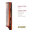 Kent 8T Rat Tail Teasing Comb for Women - Handmade Fine Tooth Parting Comb for Braiding, Sectioning and Hair Styling, Saw Cut and Hand Polished