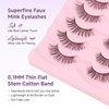 Natural Lashes False Eyelashes 14mm Strip Eyelashes Soft Wispy Lashes Thin Memory Band Volume Eye Lashes Pack C Curl Natural Eyelashes Fake Lashes 7 Pair EVENTILL