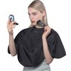 PERFEHAIR Short Makeup Comb Out Cape, Make Up Salon Artist Hair Styling Cutting Barber Cape Apron Bib for Clients-Black