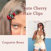 YAEISM Red Bow Hair Clips 12PCS Coquette Bows Cherry Hair Pins Lace Hair Bows Plaid Mini Bow Clips Cute Gingham Hair Bow Y2k Hair Clips for Girls Women