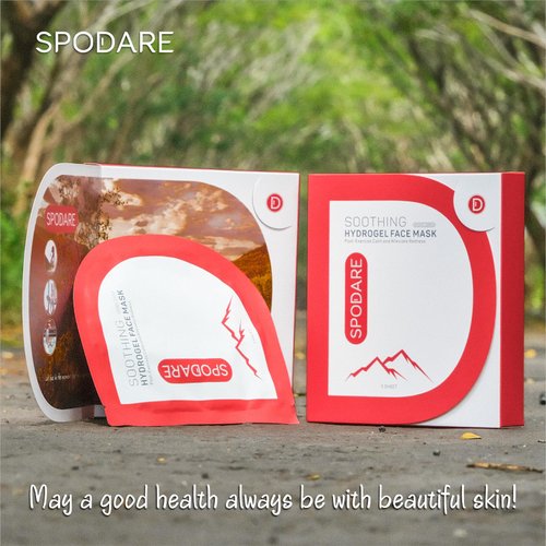 SPODARE SPORTS MASK - Soothing Hydrogel Face Mask - Repair Sun Damage, Calm Skin and Alleviate Redness - Soothe Skin and Reset Mind after Exercise - For All Skin Types - 5 Pc