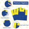 96Pcs Yellow Cartoon Party Supplies Yellow Cartoon Paper Plates Napkins Yellow Cartoon Party Tableware Set Yellow Cartoon Dinnerware for Girl Birthday Party Baby Shower Decoration Serve 24