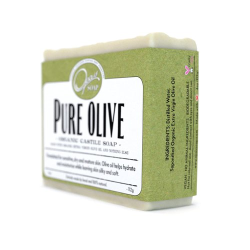 Pure Olive Soap | Organic Extra Virgin Olive Oil | Castile Soap for super Sensitive & Mature Skin| Hypoallergenic, Moisturizes, Anti-aging,