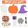 Max Fun 302PCS Halloween Crafts for Kids Foam Pumpkins Stickers Bulk, Ghost Witch Hat Halloween Decorations for Kids Party Favors Supplies Halloween Activities