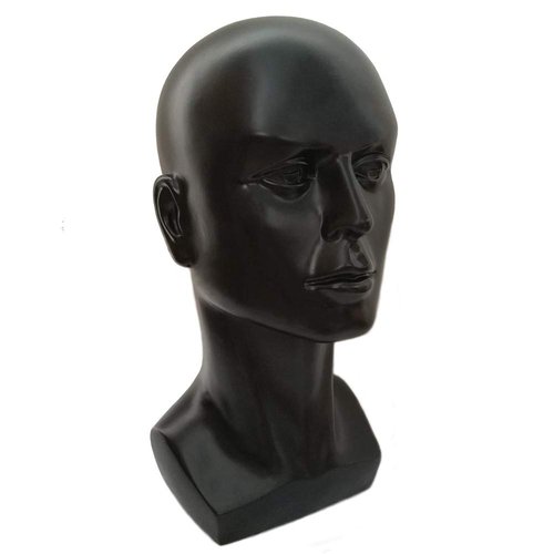 LIAMTU Mannequin Head Male Face Model Display Stand for Wigs Hat Glasses Mask Headphone (black)