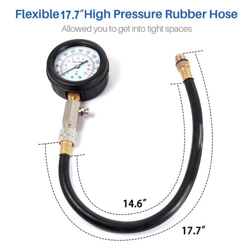 BETOOLL HW0130 8pcs Petrol Engine Cylinder Compression Tester Kit Automotive Tool Gauge