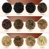 SOFEIYAN Claw Clip Messy Bun Hair Piece Wavy Curly Hair Bun Clip in Claw Chignon Ponytail Hairpieces Synthetic Tousled Updo Hair Extensions Scrunchie Hairpiece for Women, Golden Brown & Light Blonde