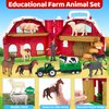 Farm Animals Toys for 1 2 3 Year Old Toddlers Girls Boys, Big Red Barn Farm Playset with Figures Animals and Tractor Toys for Kids 3-5,Educational Learning Toys,Ideal Christmas Birthday Easter Gifts