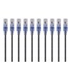 Monoprice Cat6A Ethernet Patch Cable - Snagless RJ45, 550Mhz, 10G, UTP, Pure Bare Copper Wire, 30AWG, 10-Pack, 3 Feet, Black - SlimRun Series
