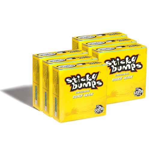 Sticky Bumps Original Surf Board Wax (Tropical, 6 Pack)
