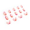 IMSOHOT Oval Press on Nails Short French Fake Nails Glue on Nails Glossy Nude Ombre False Nails with Designs Pink Round Full Cover Acrylic Nails for Women 24Pcs