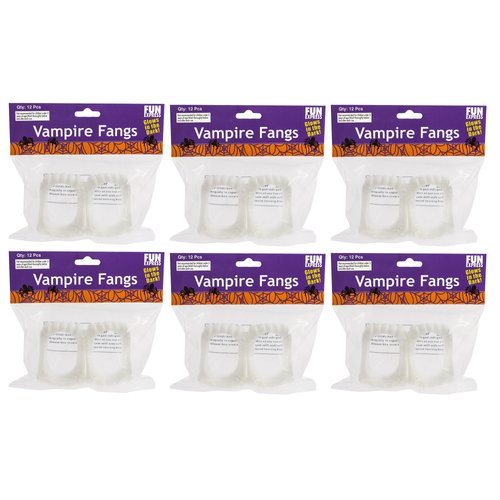 Glow-in-the-Dark Plastic Vampire Fangs - 2.5" (Pack of 72) - Luminous Party Favors for Spooky Halloween Nights & Themed Events