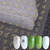 3D English Alphabet Number Nail Art Stickers Letters Nail Decals Black Gold Silver Alphabet Nail Design Self-Adhesive Nail Art Supplies DIY Manicures Slider Charms Decoration for Women DIY Nails 8PCS