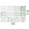 Leaf Nail Art Stickers Decals, 12 Sheets Cool Tropical Leaf Water Nail Decals Green Plant Leaves Nail Stickers Coconut Tree Leaves Fresh Design Nail Art Supplies for Summer Acrylic Nails Decorations