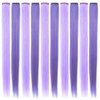 MOSCSMDY 10PCS 21''Lavender&Light Purple Hair Extensions for Girls Wig Pieces Clip in Coloured Hair Extensions for Women Colorful Hairpieces Party Highlights Synthetic Multiple Colors