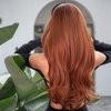 BERON Orange Wigs Long Wig Orange Wigs for Women Ginger Wigs Long Wavy Wig Orange Wig for Daily Party Wig Cap Included