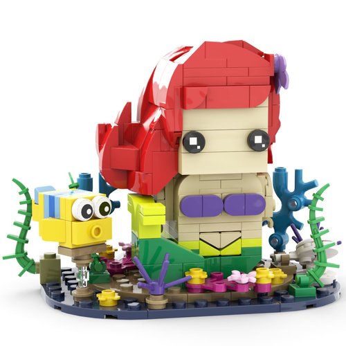MIAMIACITA Mermaid Toy Building Set, Little Ocean Building Kit Include Mermaid Doll Figure, Fish and Coralline Deep Sea Scene, Mermaid Toys Christmas Birthday Gifts for Girls and Boys