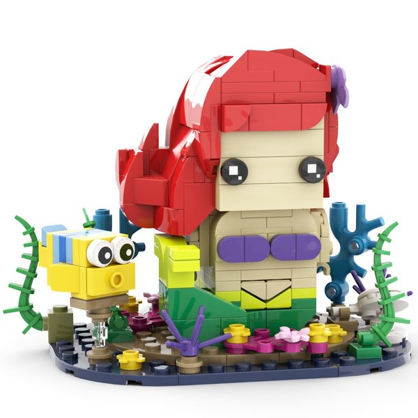 MIAMIACITA Mermaid Toy Building Set, Little Ocean Building Kit Include Mermaid Doll Figure, Fish and Coralline Deep Sea Scene, Mermaid Toys Christmas Birthday Gifts for Girls and Boys