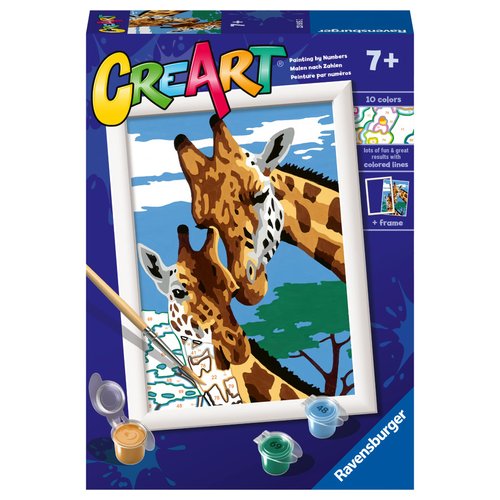 Ravensburger Cute Giraffes Paint by Numbers Kit for Kids - 23615 - Painting Arts and Crafts for Ages 7 and Up