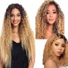 Ombre Honey Blonde Human Hair Bundles T4/27 Kinky Curly Bundles Mixed Length 3 Bundles 26 28 30 Inch 2 Tone Brown and Honey Blonde Bundles Brazilian Unprocessed Virgin Human Hair Extensions