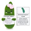 SIMXEHAY Emotional Encouraging Support Pickle,Funny Encouraging Pickle with Emotional Encouraging Card,Cute Knitted Crochet Dolls Soft Plush for Friend Gifts (Pickle)