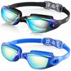 Aegend Swim Goggles, 2 Pack UV Protection,Adjustable,Anti Fog Swimming Goggles No Leaking Adult Men Women Youth, Bright Blue & Aqua
