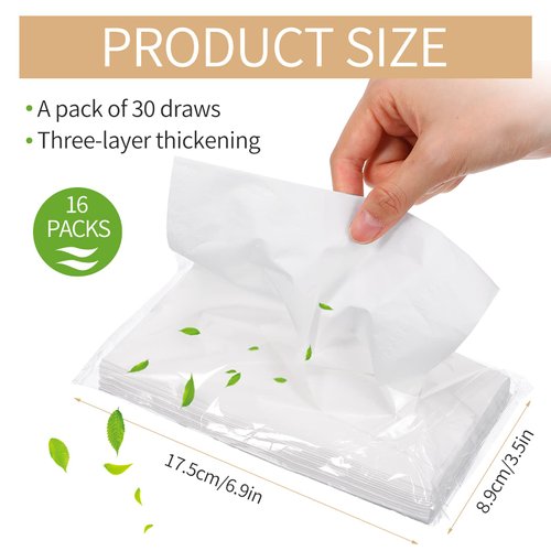 Car Tissue Refill Auto Visor Tissue Refills Napkin Holder Refill for Sun Visor Car Travel Tissues, Soft and Smooth, 3-Ply (8 Pieces)