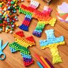 Silipull 24 Sets Cross Crafts DIY Christmas Religious Magnets Cross Sticky Boards with Tissue Paper Beads Pompoms Make Your Own Cross Craft Christian Gift for Kids Sunday School Bible School Church