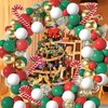 Christmas Balloons Garland Arch Kit,123pcs Red Green White and Gold for Christmas Xmas New Year Decor Party Supplies