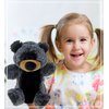 DolliBu Black Bear Plush Hand Puppet for Kids - Soft Plush Stuffed Animal Hand Puppet Toy, Puppet Show Games Puppet Theaters for Kids, Adult Cute Puppets Educational Toy to Teach Children & Toddlers