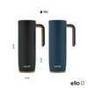 Ello Magnet 18oz Vacuum Insulated Stainless Steel Travel Mug with Side Handle and Leak-Proof Slider Lid and Built-in Coaster, Keeps Hot for 5 Hours, Perfect for Coffee or Tea, BPA-Free, Matte Black
