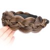 VOPPIS Wide Braided Headband with Teeth Synthetic Hair Plaited Headband Fishtail Braided Hair Band Hairpiece for Girls Women DIGUAN (Claybank, Wide)