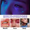 CAHIUYOA 2PCS Blue Red Body Glitter Stick Multiuse Glitter Gel for Face Body Hair Lip Eyes Glitter Makeup Stick Holographic Sequins Face Paint Hair Glitter Gel for Kids Women