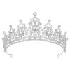 SWEETV Jeweled Tiaras and Crowns for Women, Crystal Queen Crown, Silver Wedding Tiara for Bride, Metal Birthday Quinceanera Pageant Prom Headpieces
