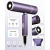7MAGIC Foldable Hair Dryer, Powerful Ionic Blow Dryer for Fast Drying, Travel Hair Blow Dryer with Storage Bag, Lightweight Portable Hairdryer for Women, Cold/2 Heating/2 Speed Settings, Purple