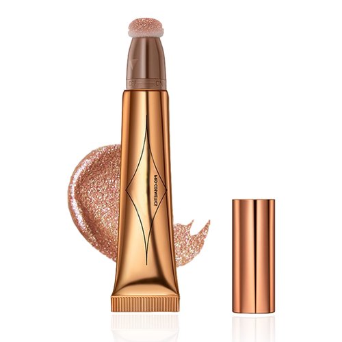 Highlighter Beauty Wand, Shimmer Liquid Face Body Highlighter Makeup Stick with Cushion Applicator, Lightweight Waterproof Cream Face Glowing Illuminator Pen,Christmas Makeup Gift for Women Girl-05