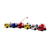 Set of 6 Pullback City Builder Construction Vehicles for Kids, Push and Go City Squad Car Toy, Police Car, Ambulance, Fire Truck, Concrete Mixer Truck, Crane, Excavator