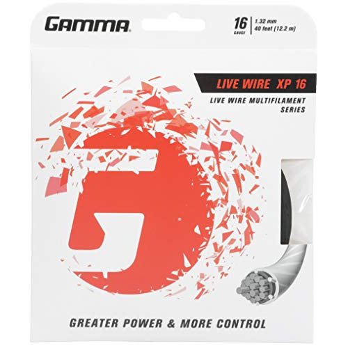 Gamma Sports Live Wire XP Tennis String, Black, 16g