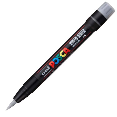 Posca Acrylic Paint Marker, Brush, Silver