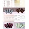 EBANKU 12 Sheets Gold Silver Metal Nail Stickers, Metallic Curve Strip Line Nail Decal Self-Adhesive 3D Wave Design DIY Decoration for Women Girls