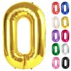 Gold Number 0 Balloon 40 Inch, 0 Balloon Numberfor 10th 20th 30th 40th 50th 60th Birthday Decorations, Gold Party Supplies for Men Women